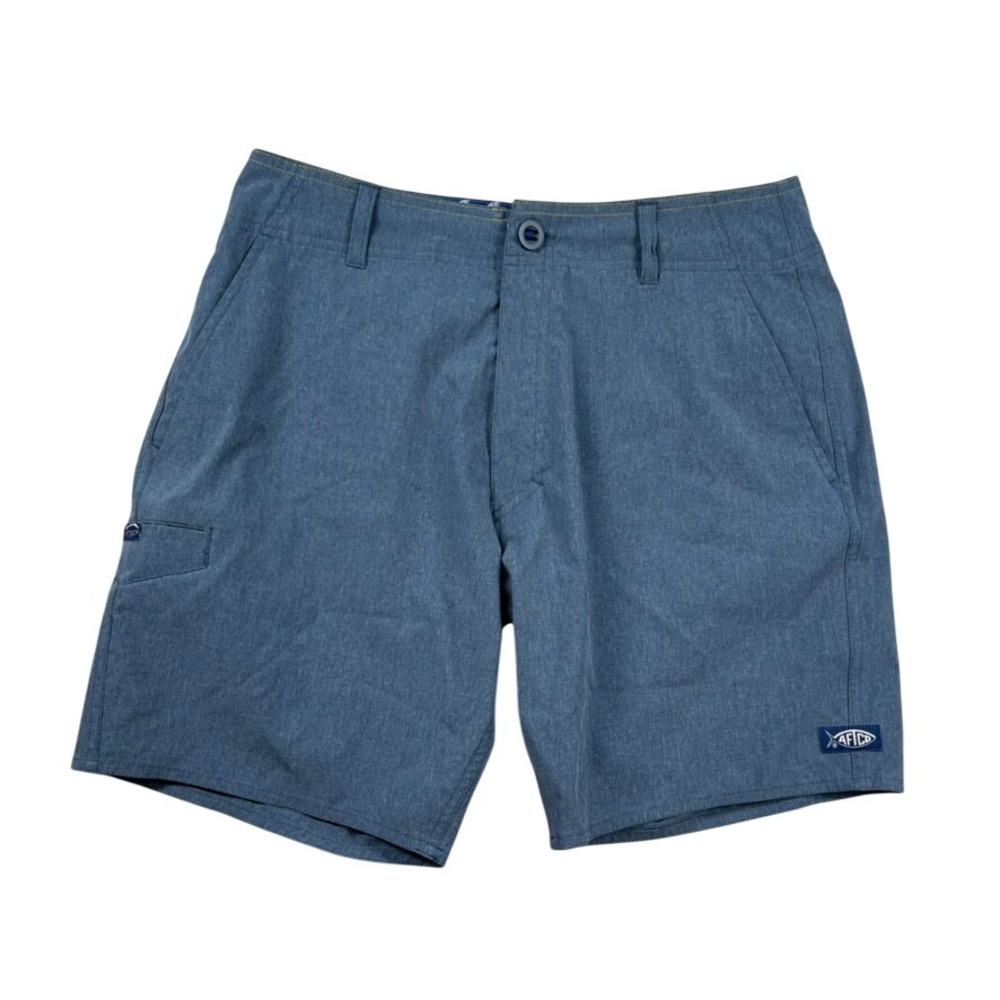 AFTCO Shorts Mens 28 Heathered Fishing Performance Stretch Outdoor Flat Front